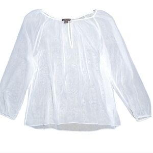 J. Crew Point Sur Popover In Pin Dot Chiffon Size S